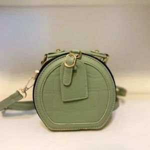 Leather mini croc bag